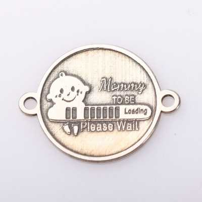 E2111 G Link din argint cu bucle gravat in relief momy to be 13mm 0.5mm