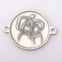 E2113 G Link din argint cu bucle gravat in relief mama cu copil 13mm 0.5mm