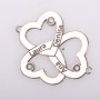S0049 G Link din argint pentru bratara cu 3 inimioare personalizabil cu nume 23x19mm 0.5mm