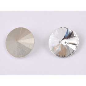 P4572-Austria Rivoli Round Stone, 18mm, Crystal Silver Foiled - 1 buc