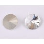 P4570-Austria Rivoli Round Stone, 14mm, Crystal Silver Foiled - 1 buc