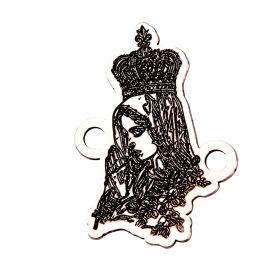 E2137 G Placuta din argint pentru bratara cu fecioara 19x14mm 0.5mm