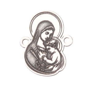 E2140 G Placuta din argint pentru bratara cu fecioara si pruncul 15x12mm 0.5mm