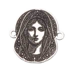 E2142 G Placuta din argint pentru bratara fecioara cu val 15.6x15.2mm 0.5mm