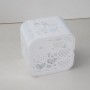 Cutiuta/caseta din plexic alb filigranata inimioare cu capac 10x10x7cm