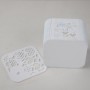 Cutiuta/caseta din plexic alb filigranata inimioare cu capac 10x10x7cm