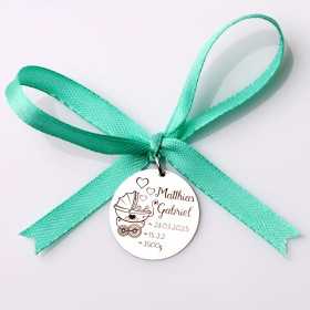 S156-G Pandant 22mm din argint pentru botez - Carucior