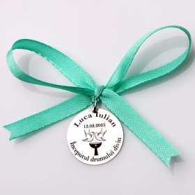 S157-G Pandant de 22mm din argint pentru botez - Începutul drumului divin