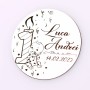 Pandant de 22mm din argint pentru botez - Lumânare 1 anișor (băiat)
