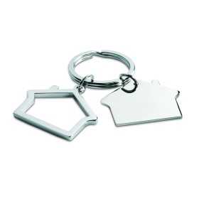 Breloc metalic personalizabil casa in 2 randuri