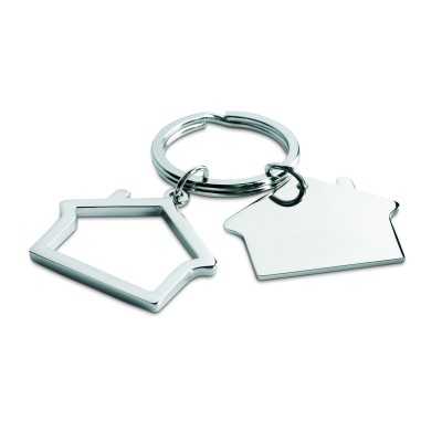 Breloc metalic personalizabil casa in 2 randuri