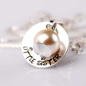 Colier din argint cu perla "Little Sister"