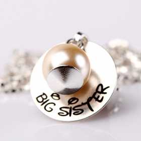 Colier din argint cu perla "Big Sister"