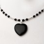 Colier cu inimioara si bilute din argint/ onix