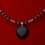 Colier cu inimioara si bilute din argint/ onix