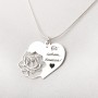 Colier personalizabil - inimioara cu decupaj trandafir