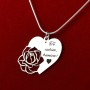 Colier personalizabil - inimioara cu decupaj trandafir