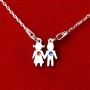 Colier din argint cu decupaj baiat & fata si cristale
