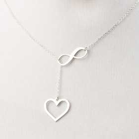 G1725 - Colier din argint cu inima si infinit