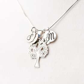 Colier personalizabil cu copac si banuti din argint