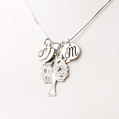 Colier personalizabil cu copac si banuti din argint