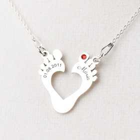 Colier personalizabil talpite din argint cu cristal