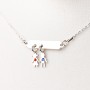 Colier cu tablita si siluete din argint, cu cristale