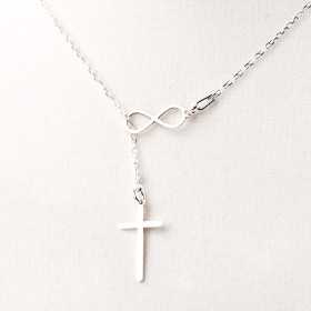 Colier cu infinit si cruce din argint