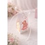 S166 - Marturii de botez tip lumanare Bubble ursulet pentru fetite