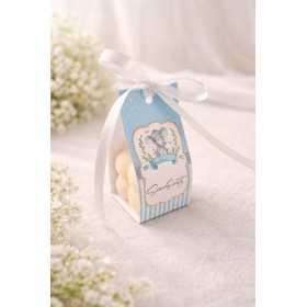 S168 - Marturii de botez tip lumanare Bubble elefantel pentru baietei