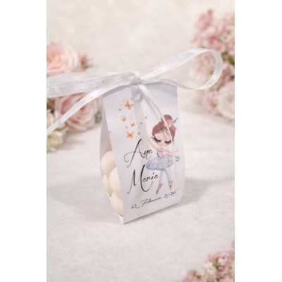 S169 - Marturii de botez tip lumanare Bubble balerina pentru fetite