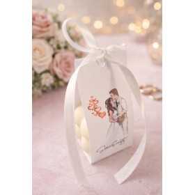 S172 - Marturii de nunta tip lumanare Bubble mire si mireasa