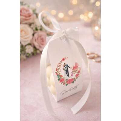 S173 - Marturii de nunta tip lumanare Bubble mire si mireasa cu carucior