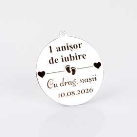 S177 - Pandant banut din argint 22mm pentru mot - Un anisor de iubire - 1 buc