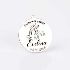 S178 - Pandant banut din argint 22mm pentru mot - Prima mea suvita - 1 buc