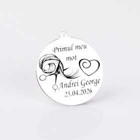 S179 - Pandant banut din argint 22mm pentru mot - Primul meu mot - 1 buc