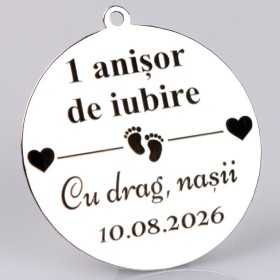 S177 - Pandant banut din argint 22mm pentru mot - Un anisor de iubire - 1 buc