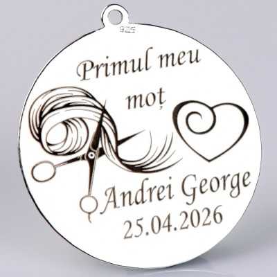 S179 - Pandant banut din argint 22mm pentru mot - Primul meu mot - 1 buc