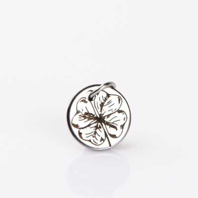 S189 - Banut gravat din inox - Martisor trifoi - 10mm