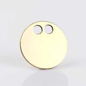 AL0040 - Pandant cu 2 gauri din alama 19 mm