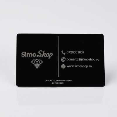 S199 - Carte de vizita personalizata din aluminiu (negru)