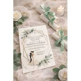 S202 - Invitație de nuntă format A5 – eleganță și rafinament