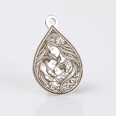 Pandant din argint - mamica cu doi copii