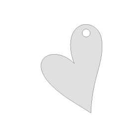 G1249 N - Pandant argint 925 inima asimetrica 16x10mm 0.3mm