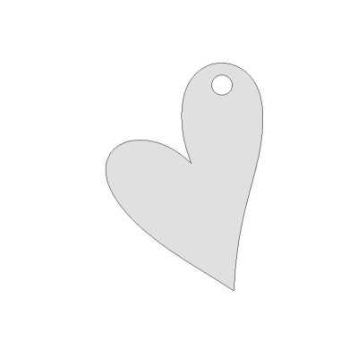 G1249 N - Pandant argint 925 inima asimetrica 16x10mm 0.3mm