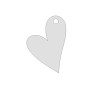 G1249 N - Pandant argint 925 inima asimetrica 16x10mm 0.3mm
