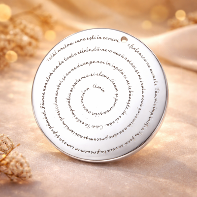 Pandant din argint de 22mm cu tatal nostru