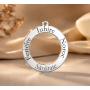 Banut tip cerc din argint pentru botez Iubire Noroc Sanatate Fericire