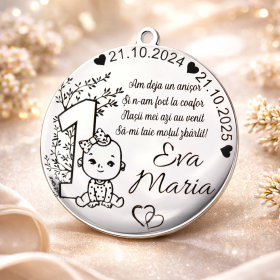 E2052-G Pandant Ag 925 pentru Mot "1 anisor" 22mm- 1 buc -fetita