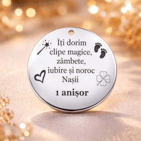 E1830 G Pandant Ag 925 "Banut Mot - 1 anisor", 20mm, 0.3mm - 1 buc